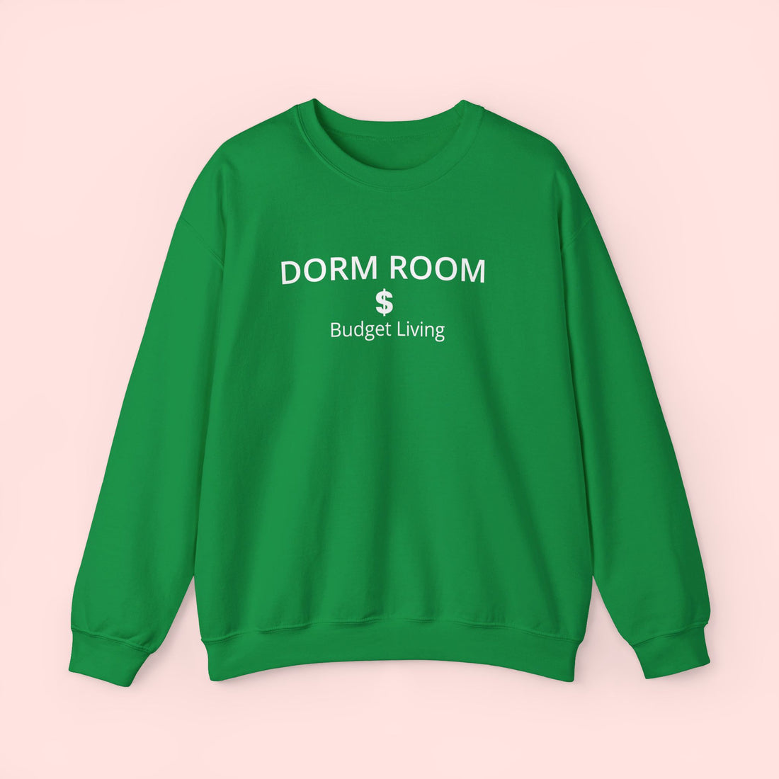 Money DOLLAR SIGN Crew Neck SWEATSHIRT, Dorm Room & Budget Living Long Sleeve Finance Sweatshirt