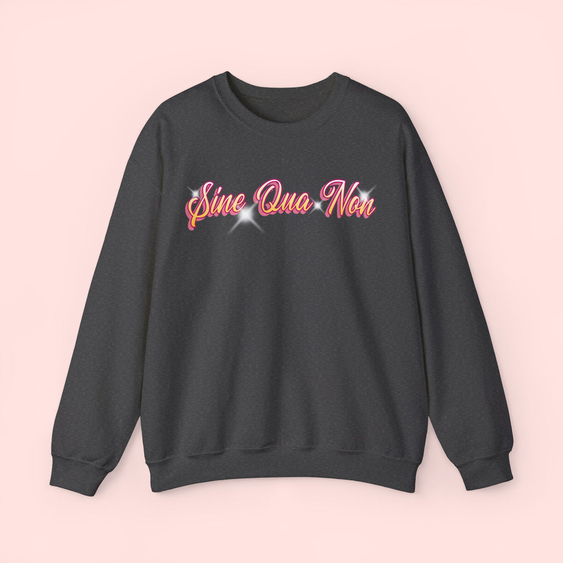 Pink SINE QUA NON Phrase Printed Sweatshirt  Glamour Doll Comfortable Legal Sweatshirt For Men And Women